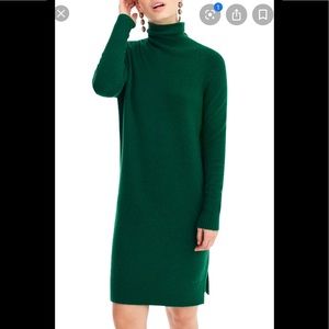 Women’s green j crew turtleneck sweater dress